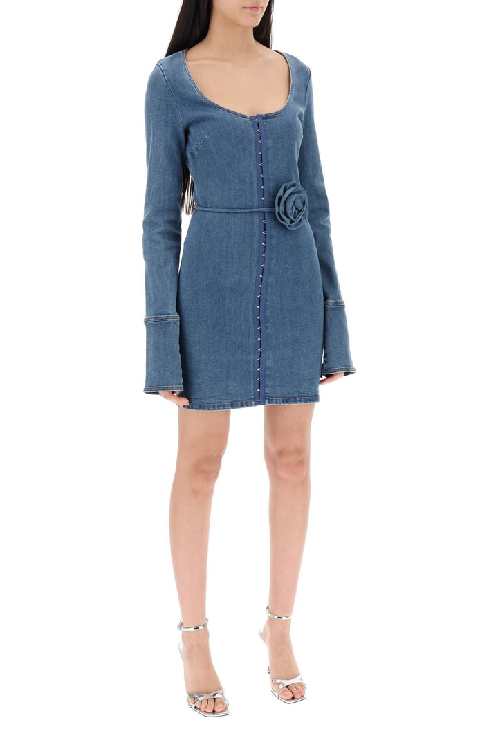 Stretch Denim Scoop Neck Mini Dress - Rotate - Women