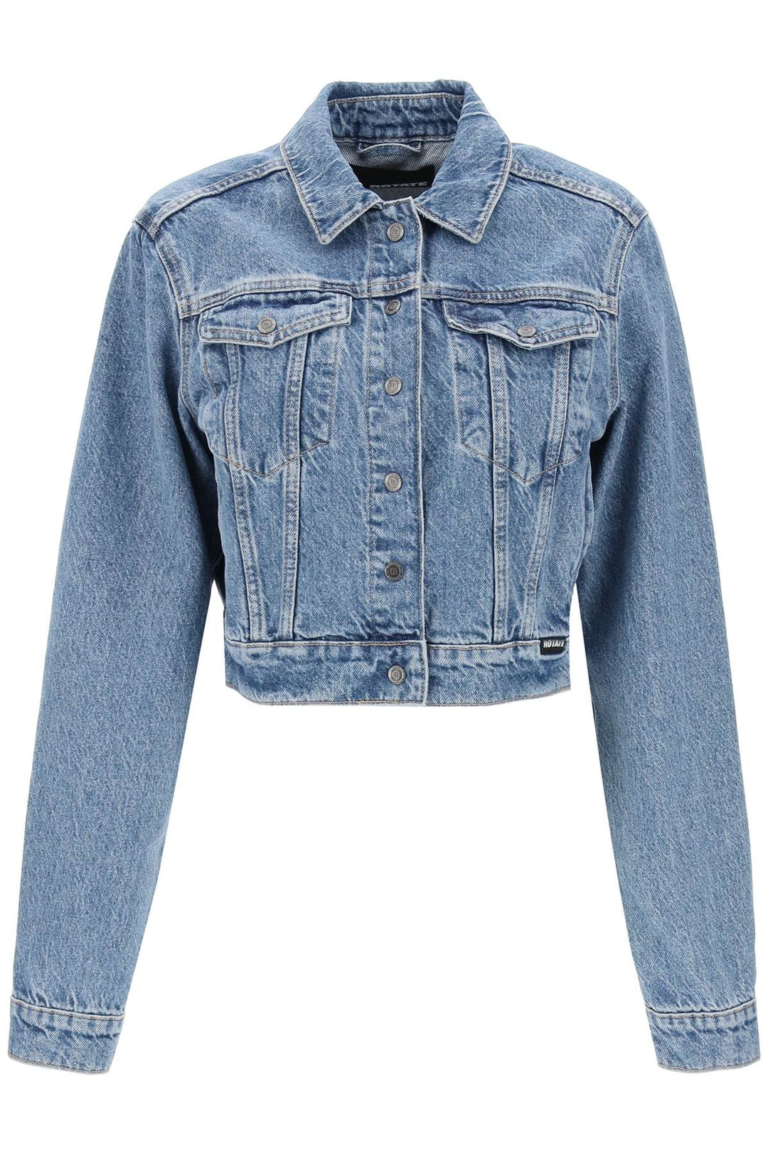 Denim Jacket With Embroidered Patches - Rotate - Women