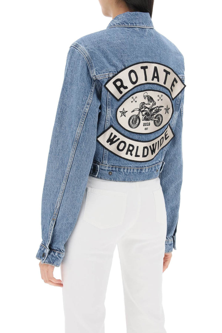 Denim Jacket With Embroidered Patches - Rotate - Women