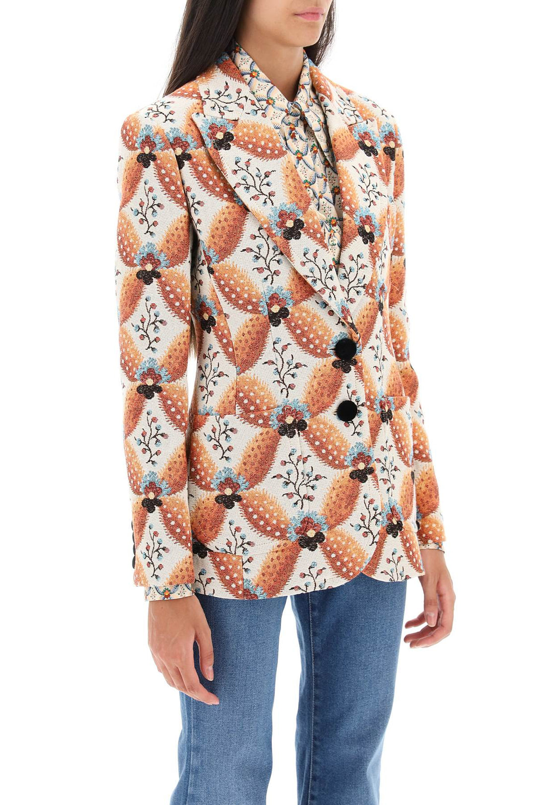 Jacquard Jacket With Floral Motif - Etro - Women