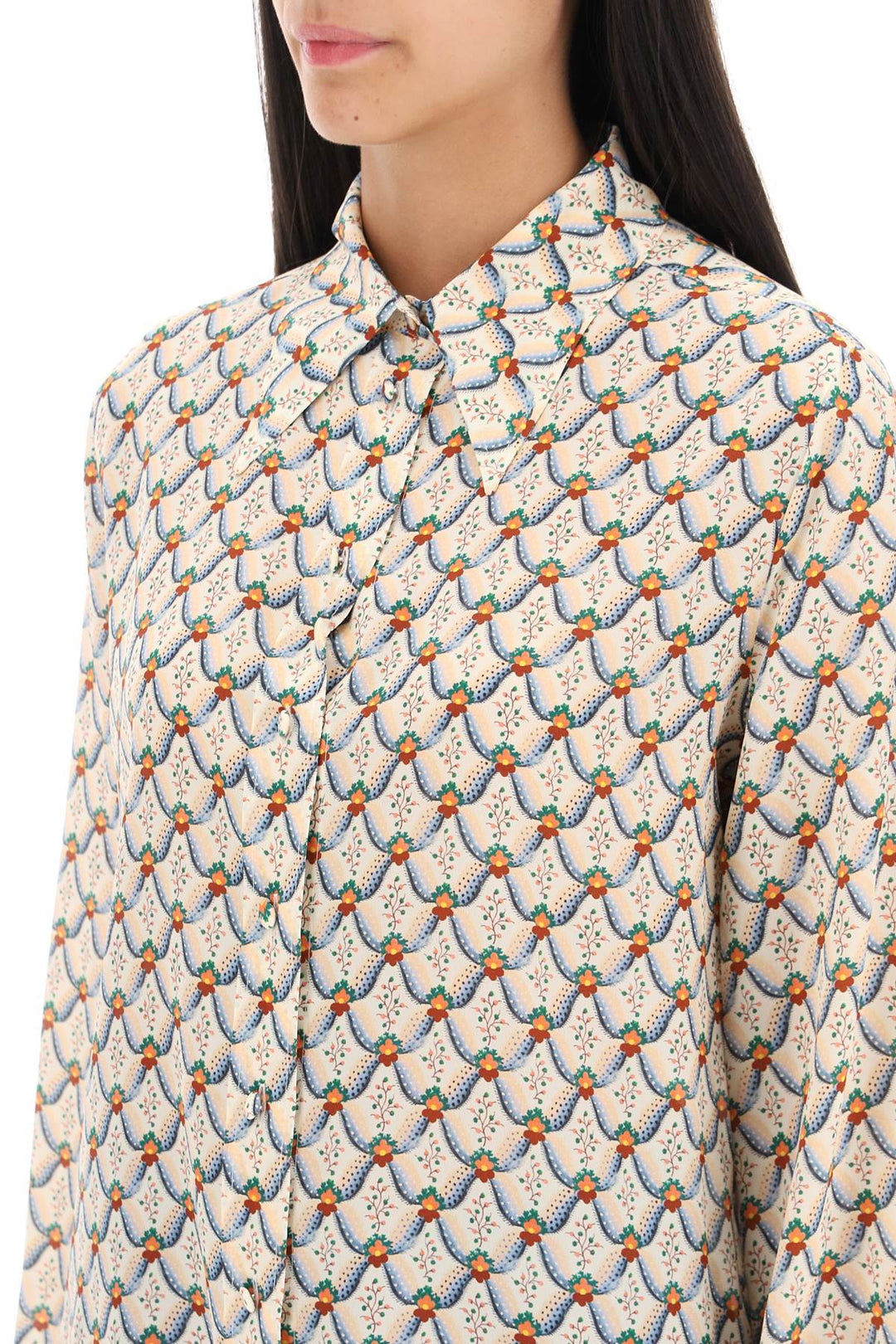 Crepe De Chine Shirt With Floralia Motif - Etro - Women