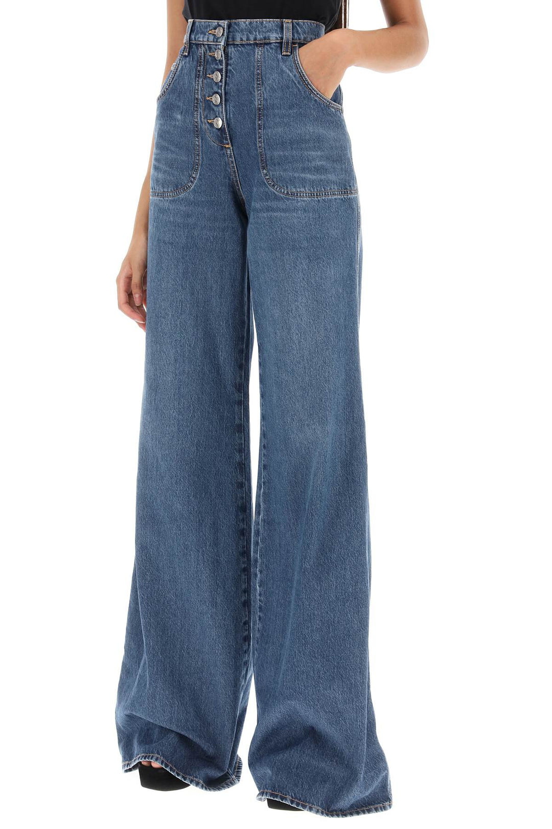 Jeans With Back Foliage Motif - Etro - Women