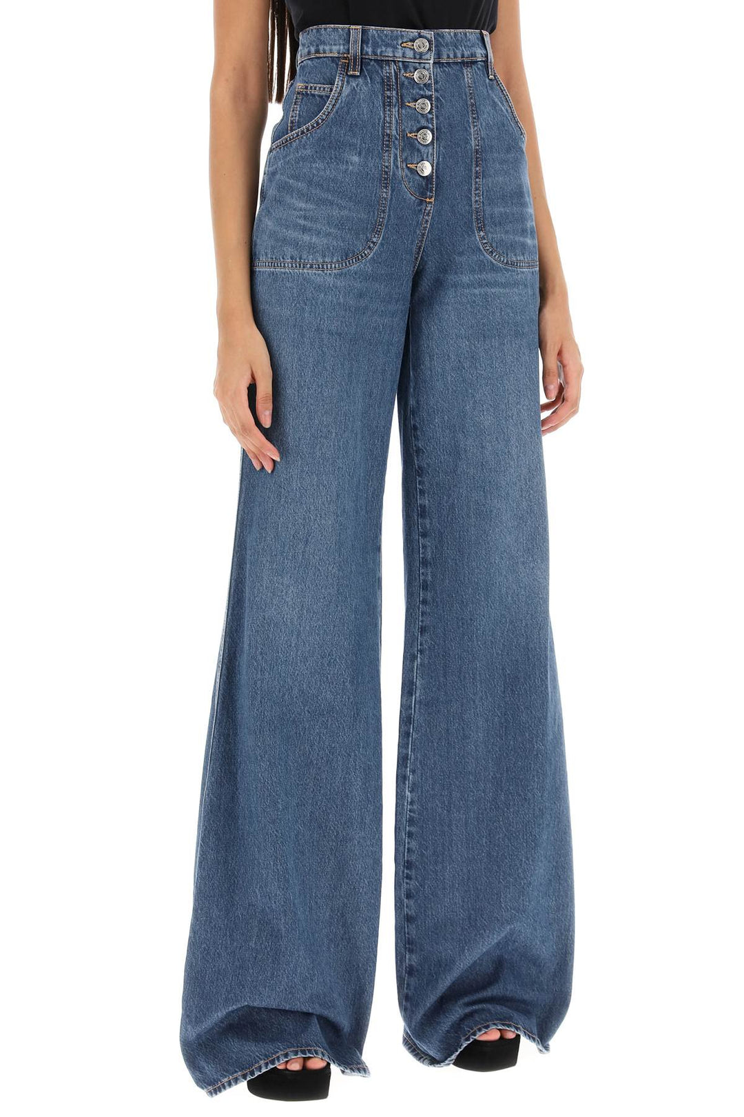 Jeans With Back Foliage Motif - Etro - Women