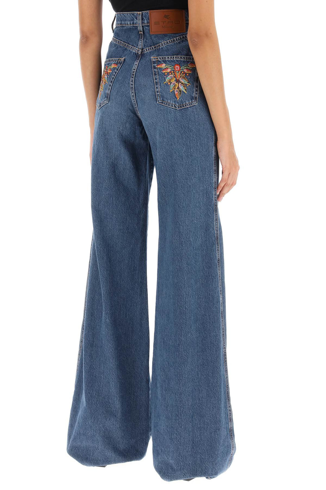 Jeans With Back Foliage Motif - Etro - Women