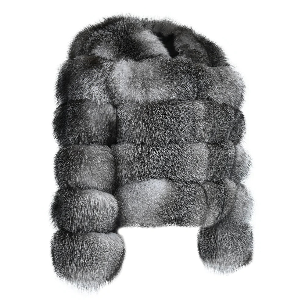 Rouge Natural Grey Fox Fur Jacket