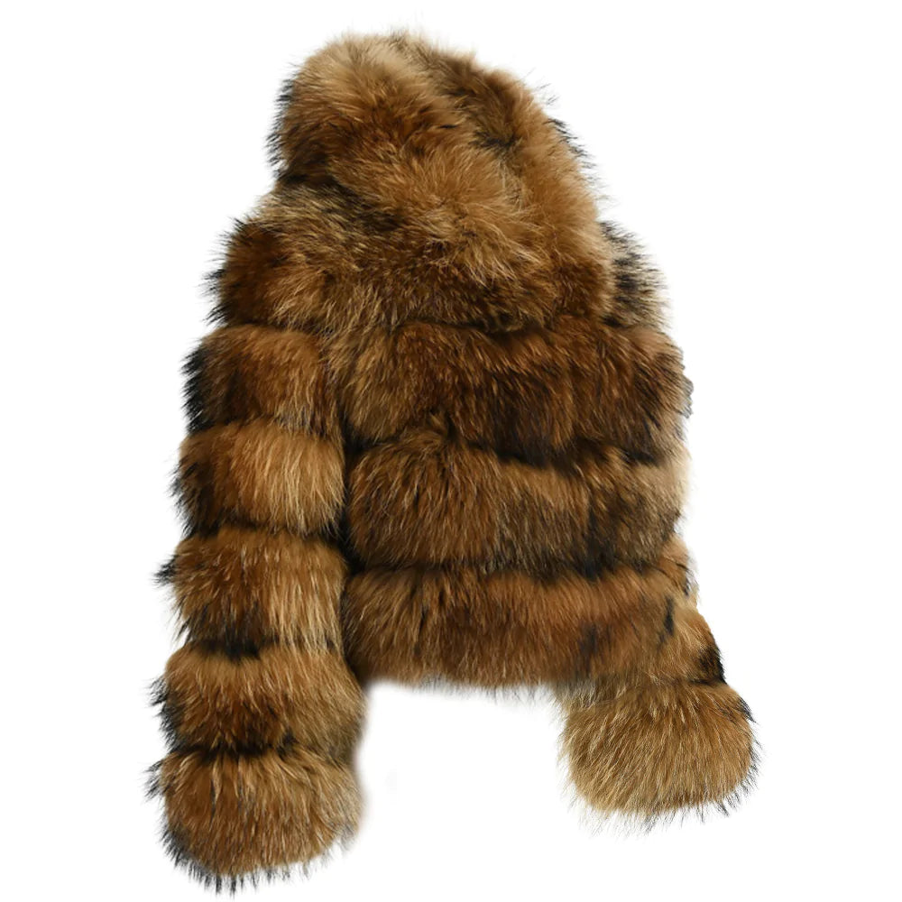 Raton Brown Jacket in Raccoon Fur