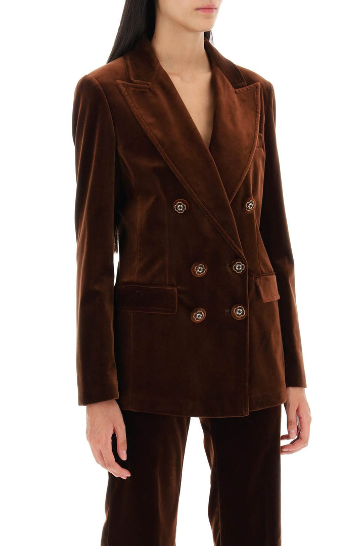 Double Breasted Velvet Jacket - Etro - Women