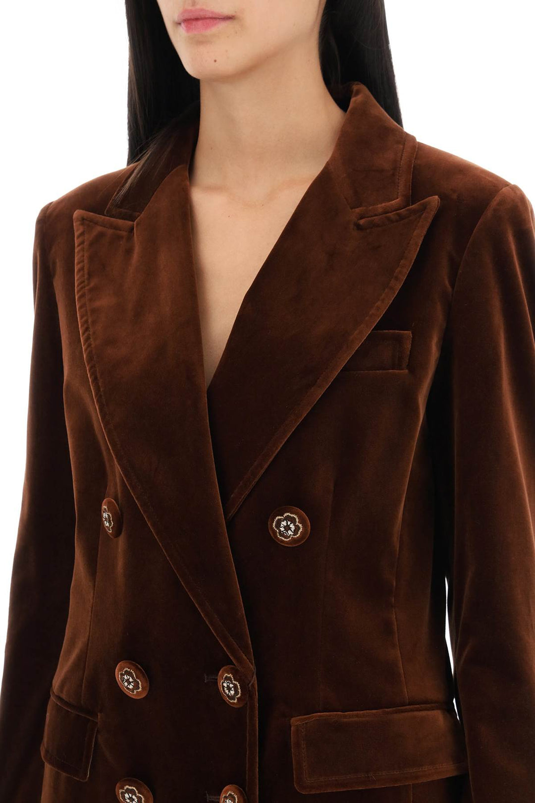 Double Breasted Velvet Jacket - Etro - Women