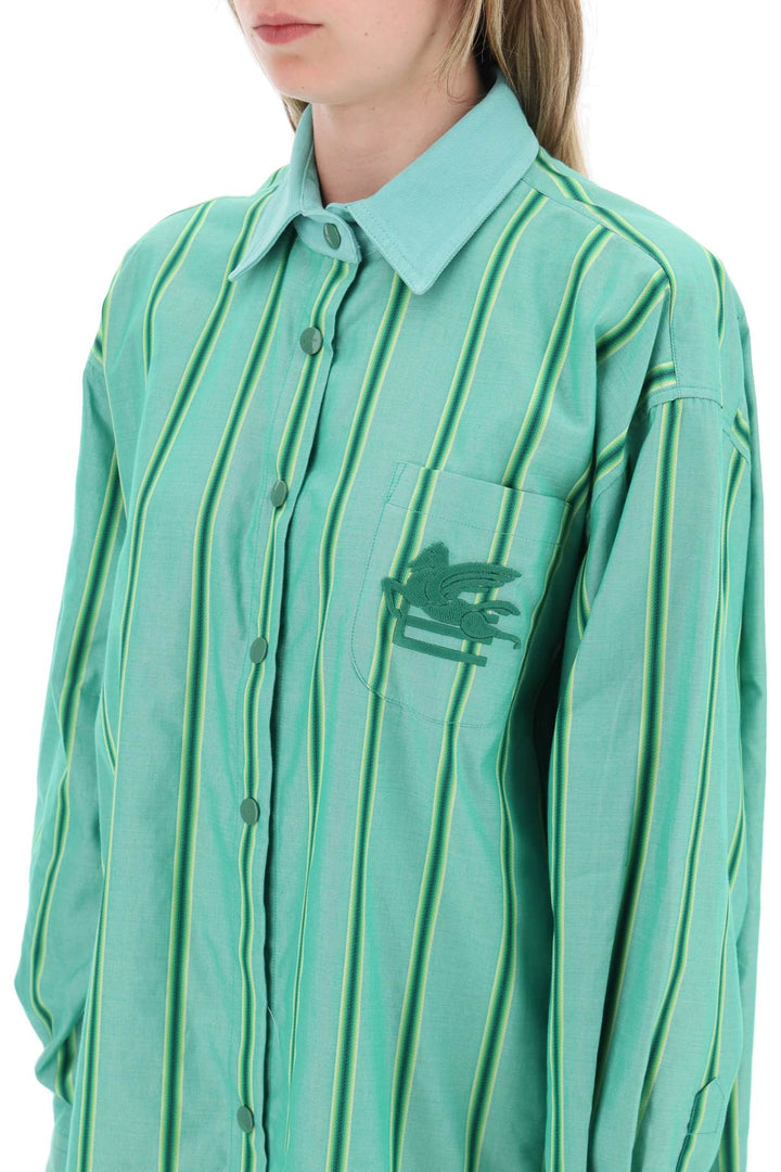 Striped Mini Shirt Dress - Etro - Women