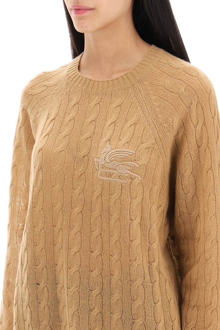 Cashmere Sweater With Pegasus Embroidery - Etro - Women