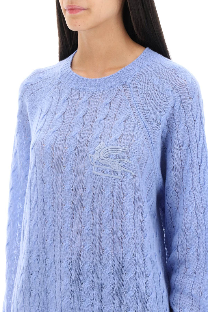 Cashmere Sweater With Pegasus Embroidery - Etro - Women