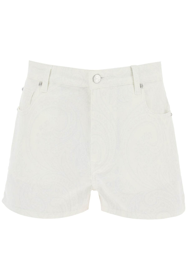 Paisley Denim Shorts - Etro - Women