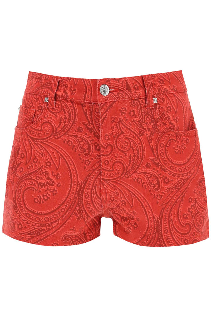 Paisley Denim Shorts - Etro - Women