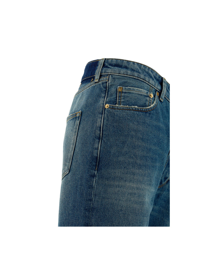 Cotton jeans with removable label