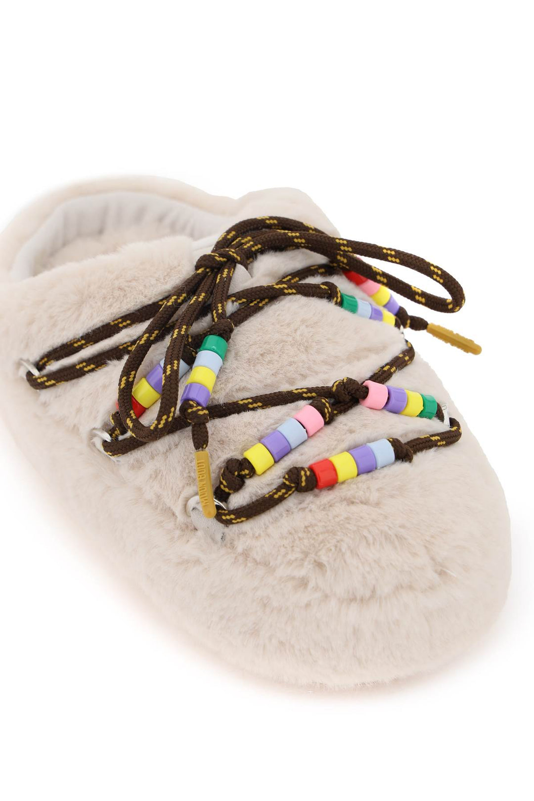 Faux Fur Mules With Beads - Moon Boot - Women