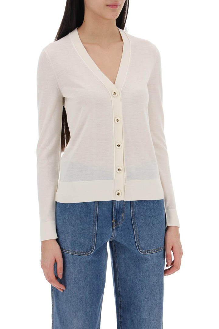 'Simone' Wool And Silk Cardigan - Tory Burch - Women