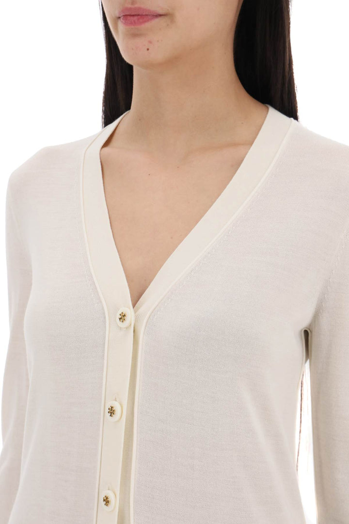 'Simone' Wool And Silk Cardigan - Tory Burch - Women