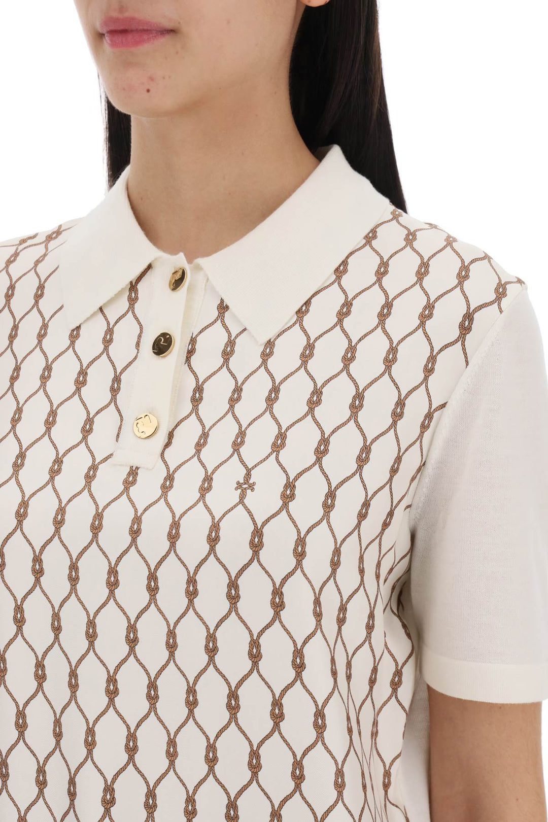 Polo In Lana Merino E Twill Di Seta - Tory Burch - Women