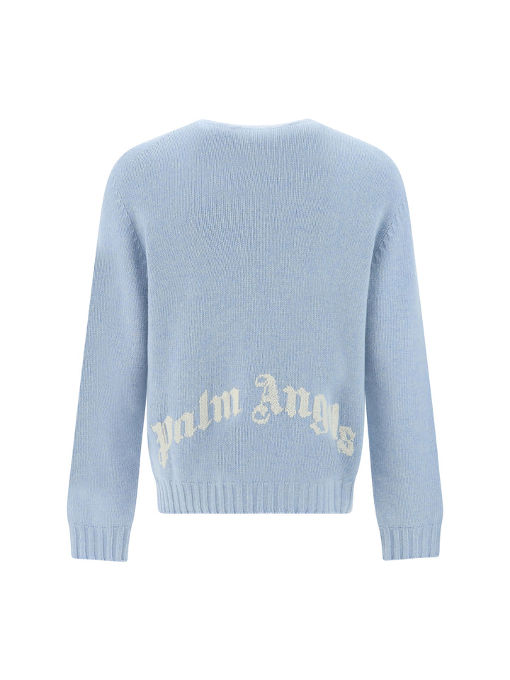 Wool sweater with embroidered logo