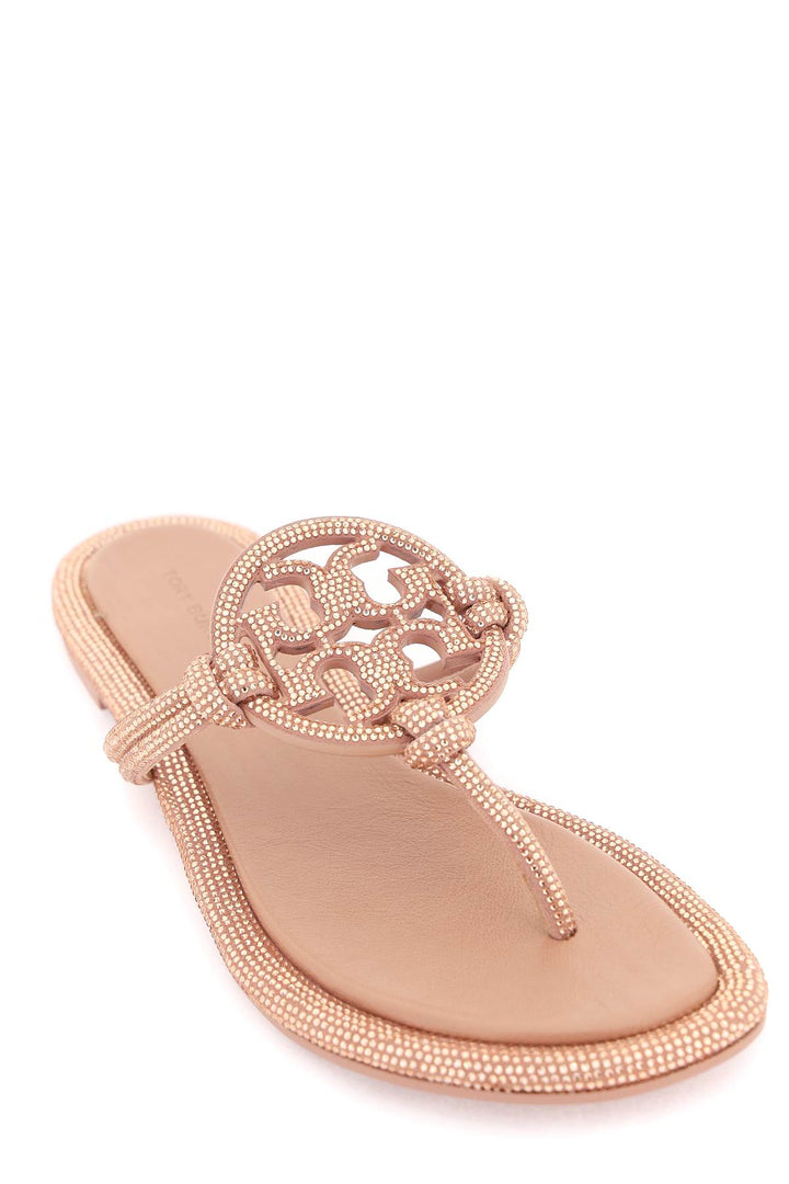 Pavé Leather Thong Sandals - Tory Burch - Women