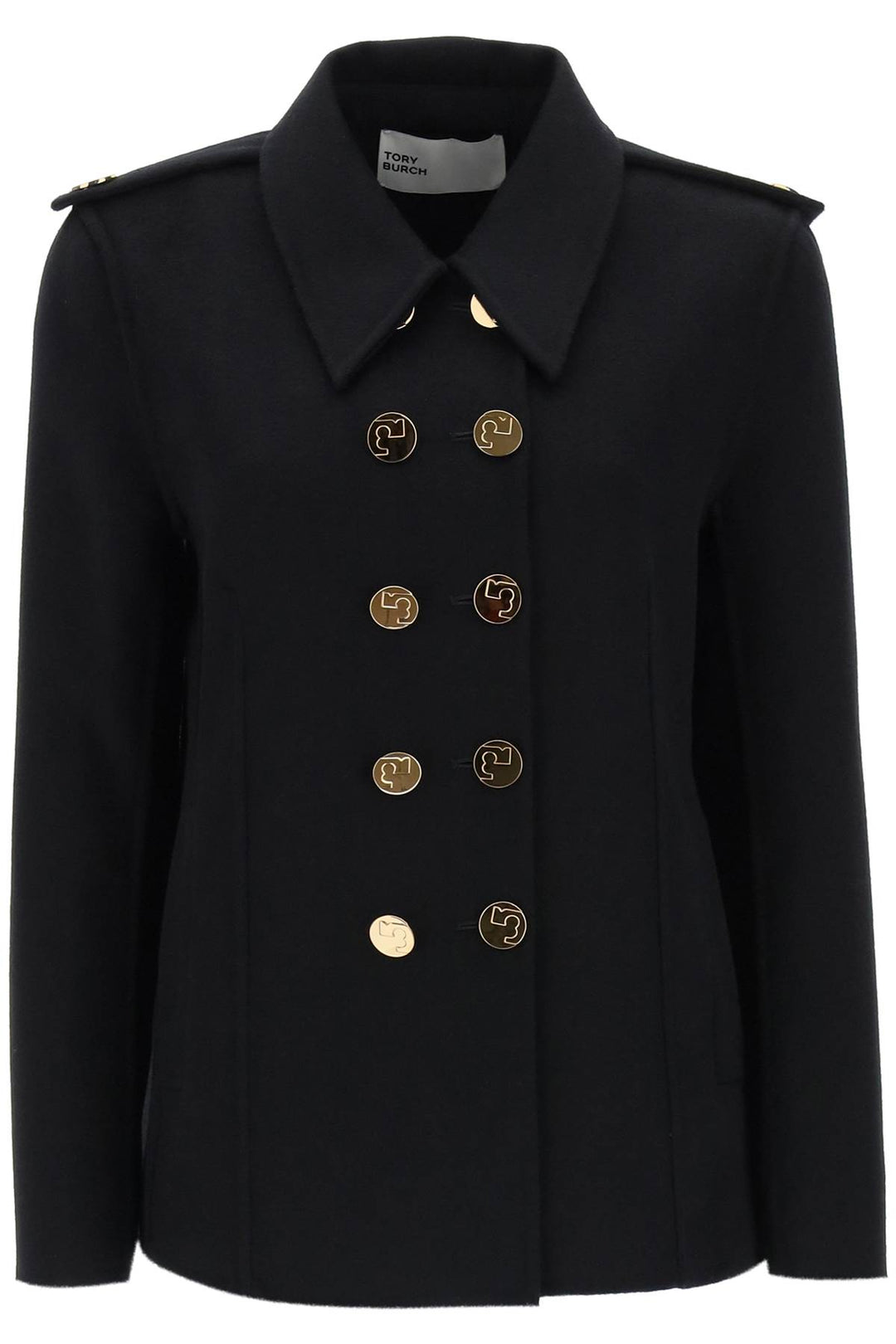 Double Breasted Wool Peacoat - Tory Burch - Women