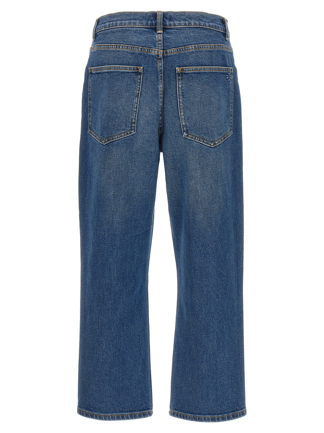 Cropped Flared Jeans Blue