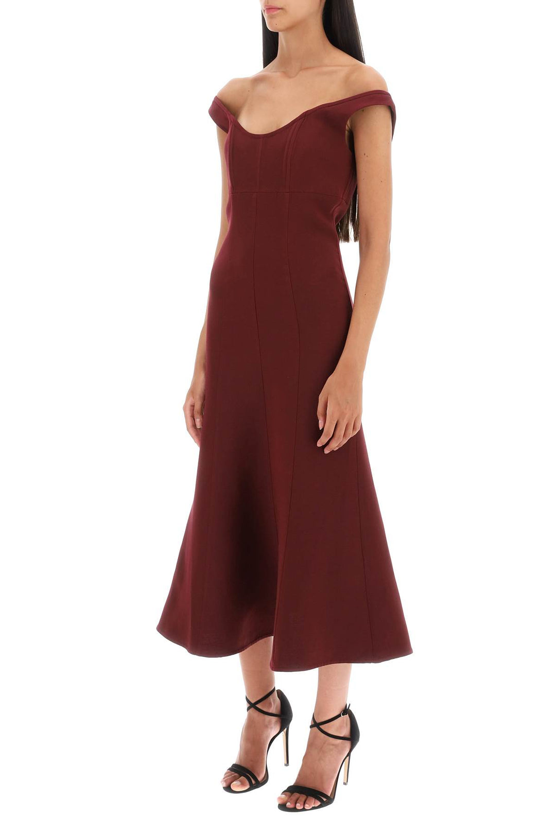 Wool Silk Off The Shoulder Midi Dress - Roland Mouret - Women