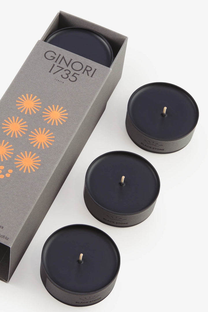 Black Stone Scented Tea Light Candles Refill - Ginori 1735 - CLT