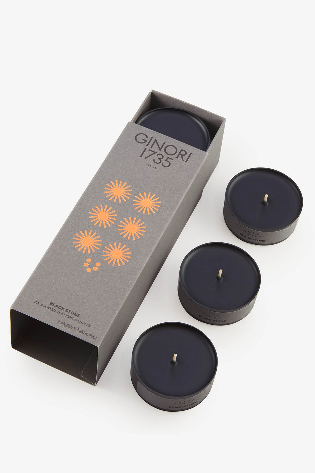 Black Stone Scented Tea Light Candles Refill - Ginori 1735 - CLT