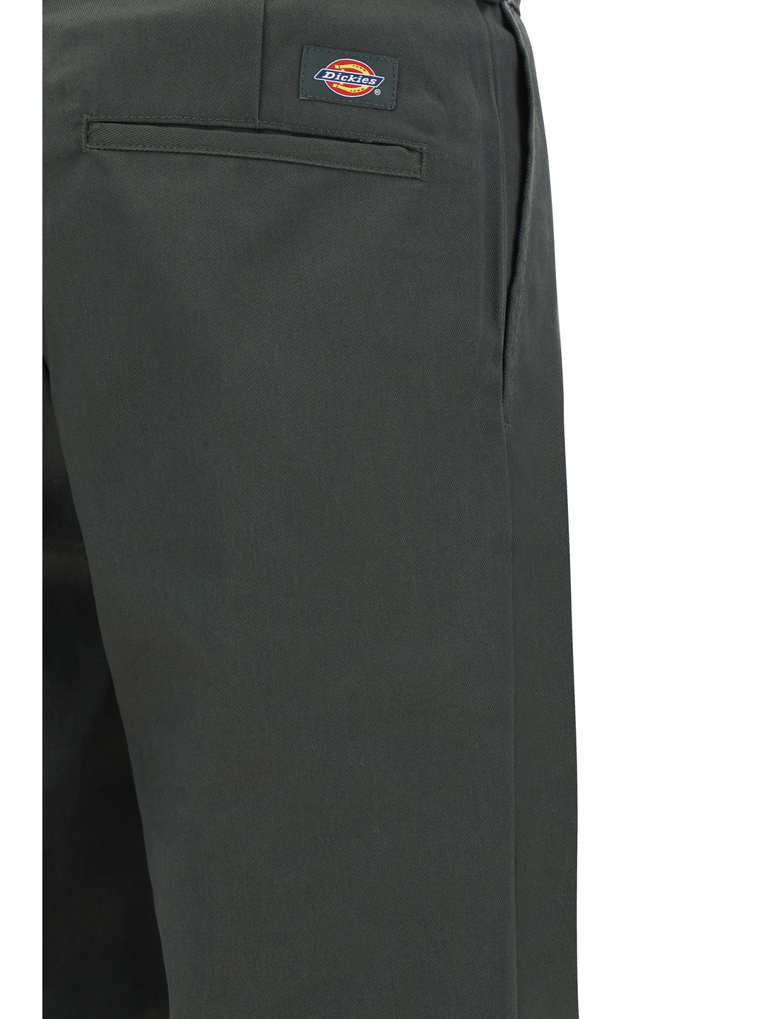 Cotton blend trouser with logo patch on the back