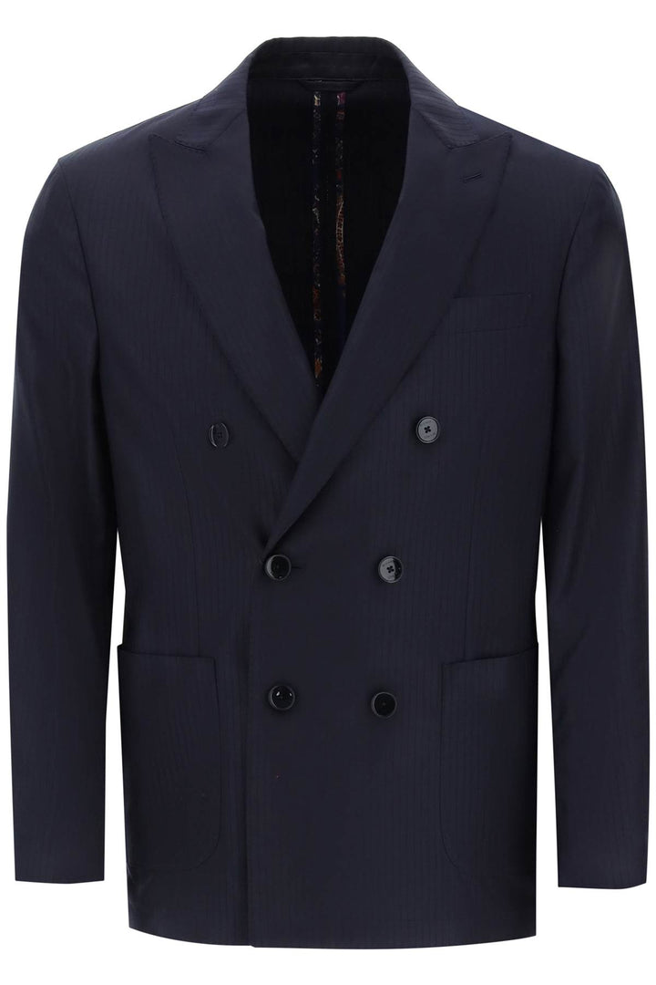 Stripe Wool Double Breasted Blazer - Etro - Men