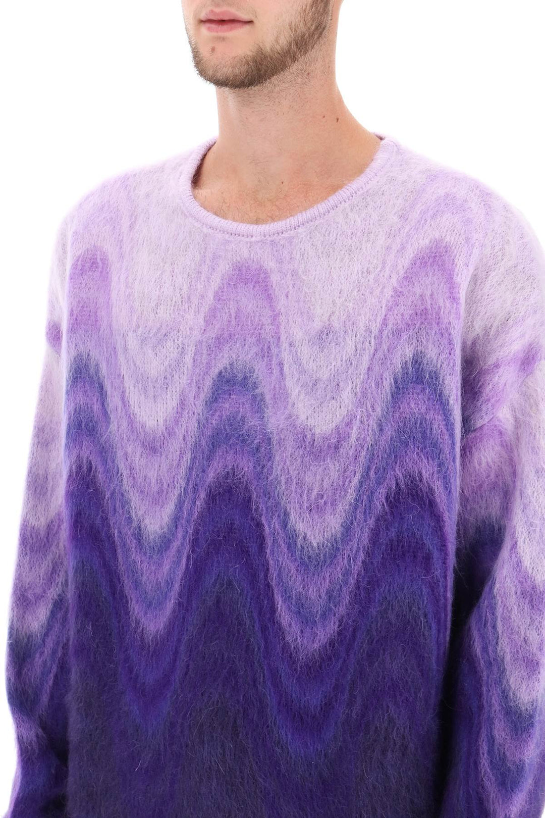 Sweater In Gradient Brushed Mohair Wool - Etro - Men