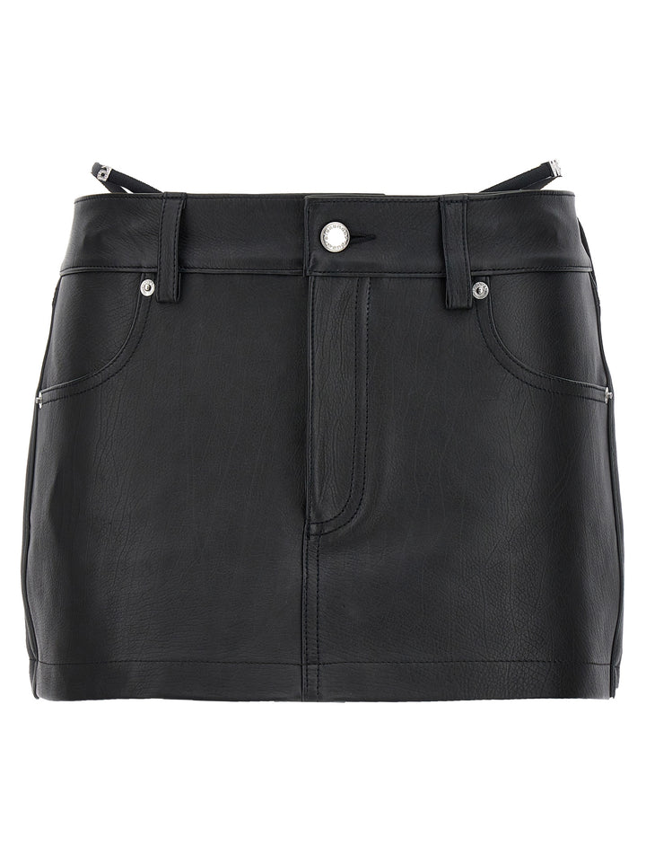 Thong Leather Skort Bermuda, Short Black