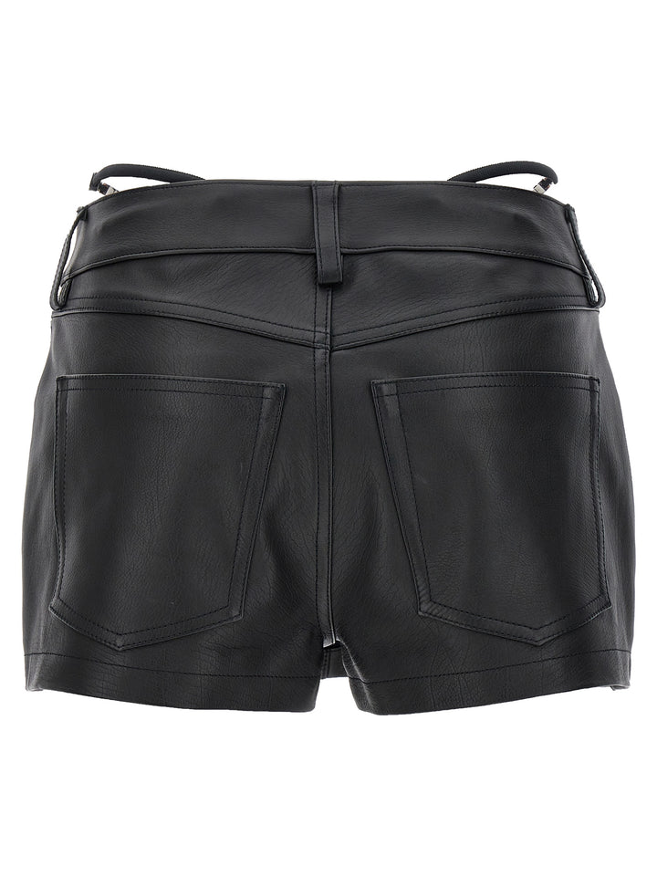 Thong Leather Skort Bermuda, Short Black