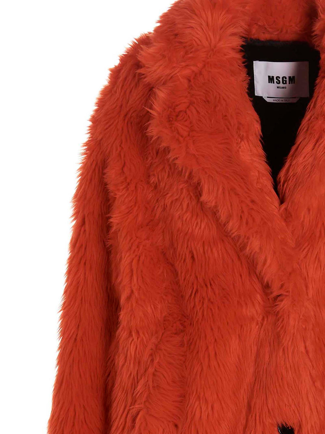 Single breast fake fur coat