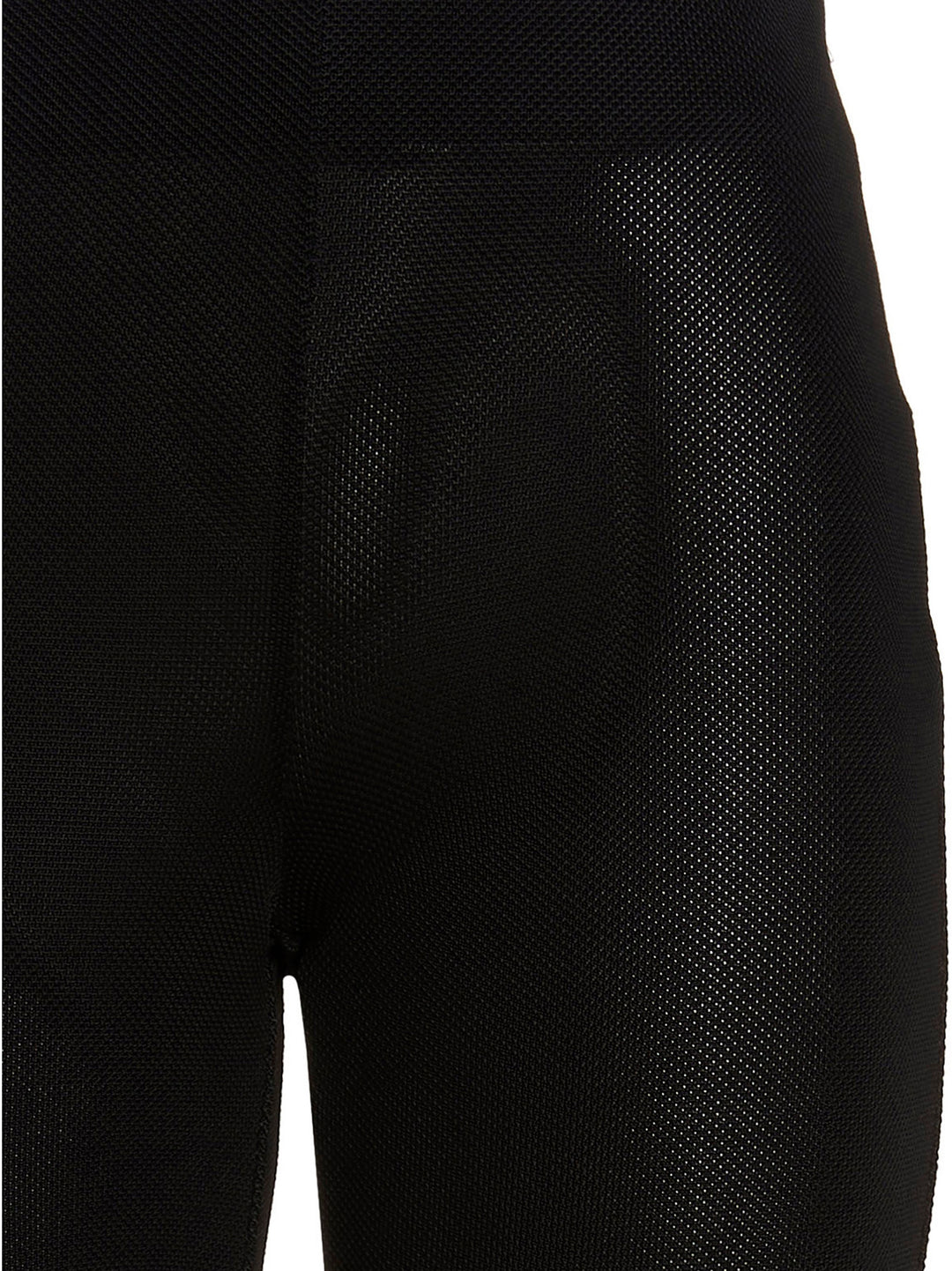 Mesh-Effect Fabric Leggings Black