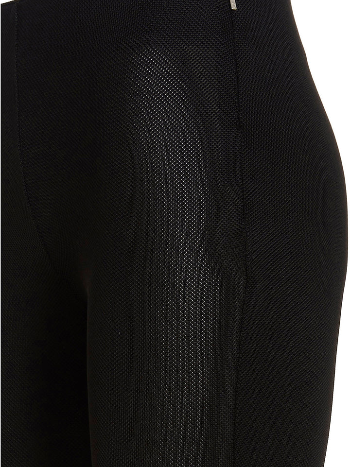 Mesh-Effect Fabric Leggings Black