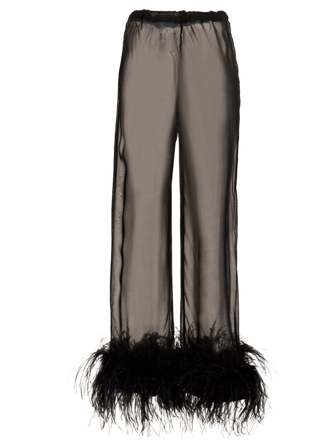 Feather silk pants