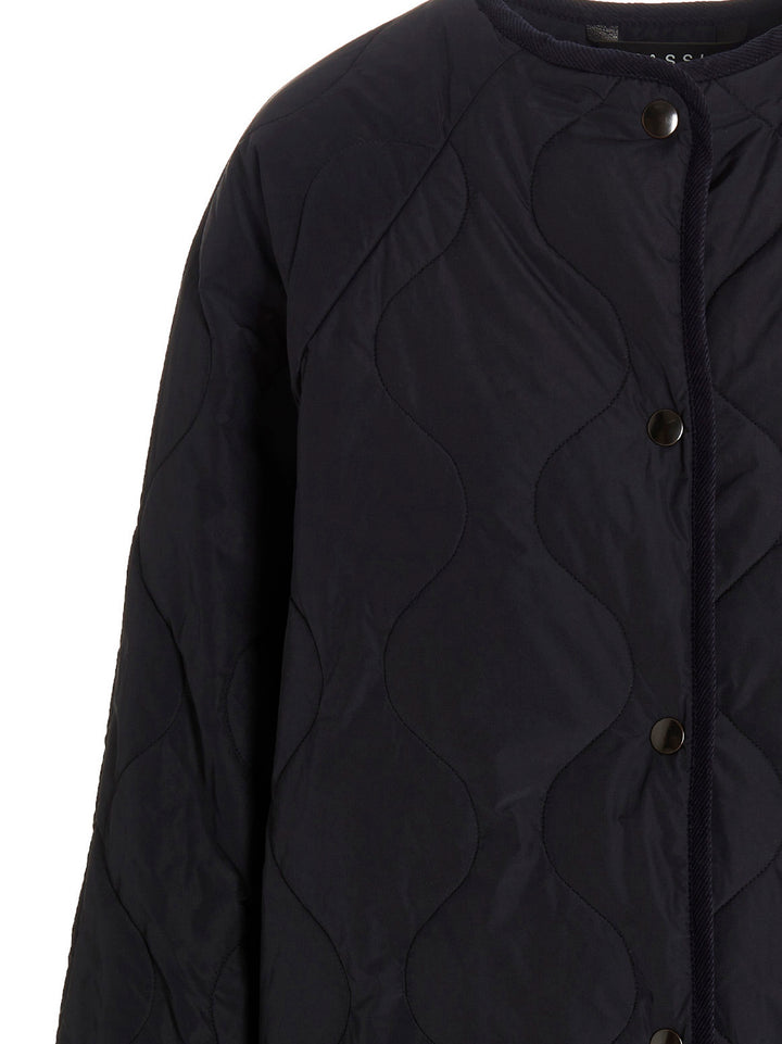 Quilted long jacket