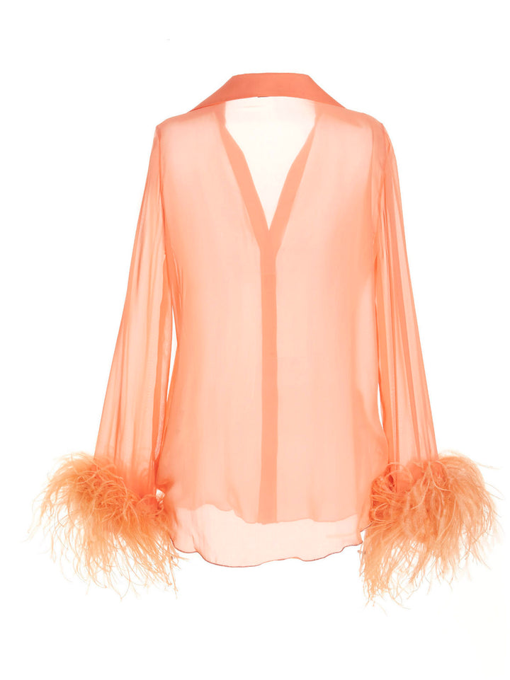 Feather silk blouse