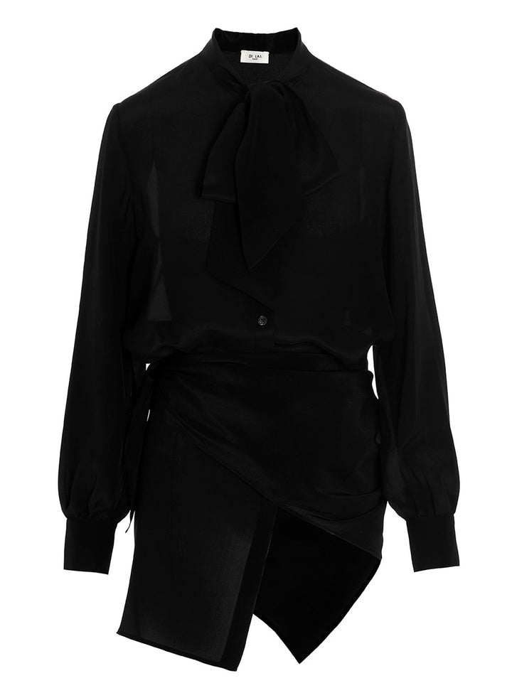 Asymmetric Shirt Shirt, Blouse Black