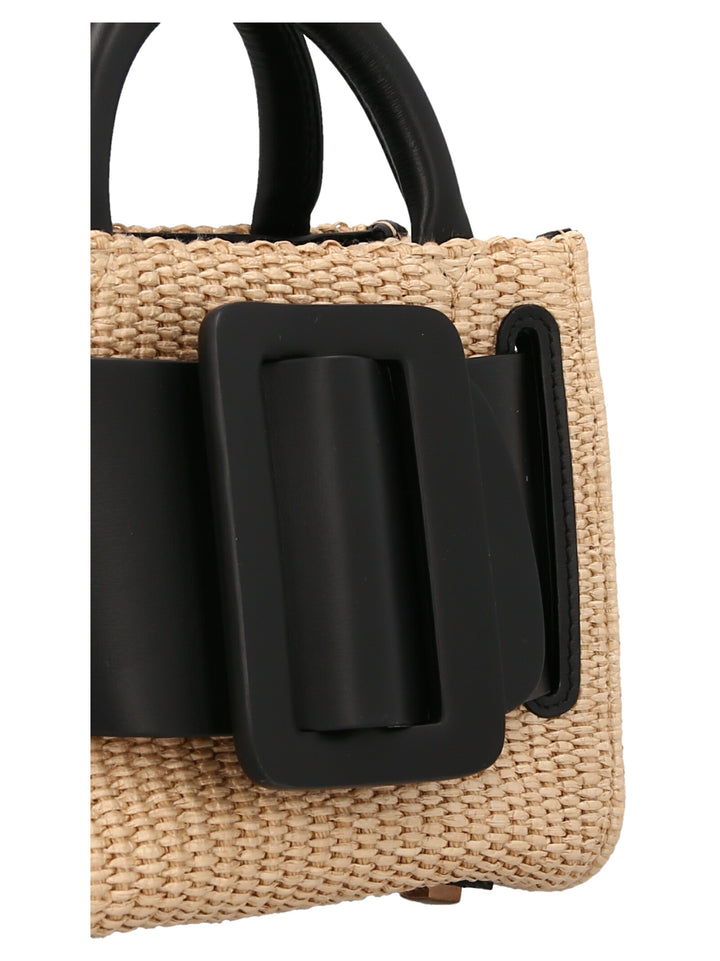 Bobby 18 Tabru Raffia Hand Bags White/Black