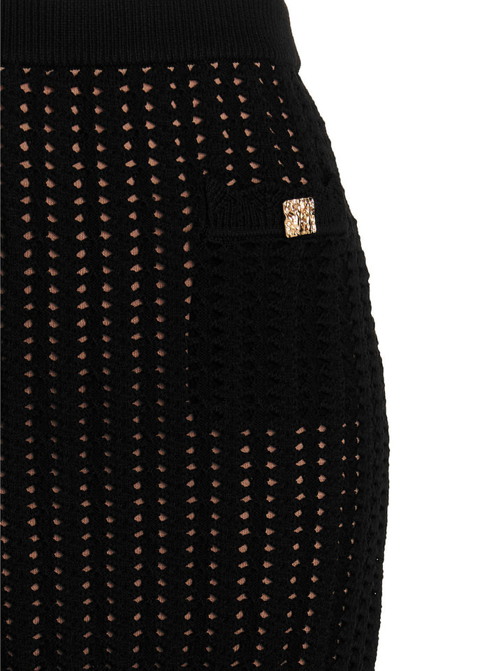 Design Button Crochet Skirt Skirts Black