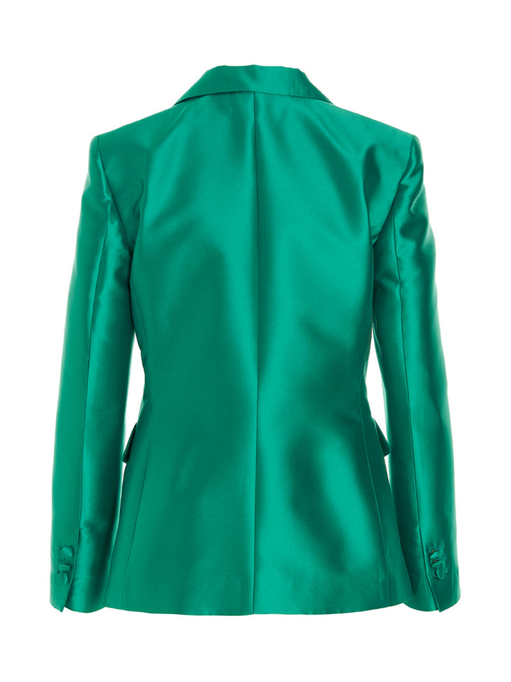 Single Breast Satin Blazer Jacket Jackets Green