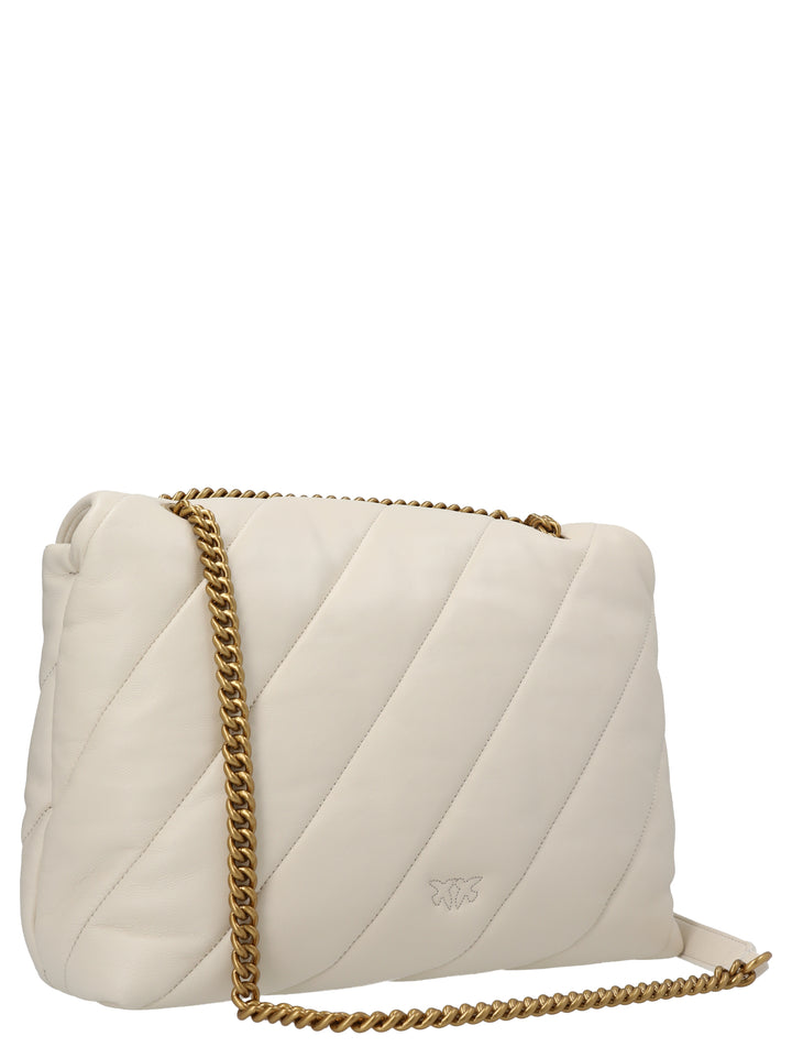 Love Big Puff Crossbody Bags White