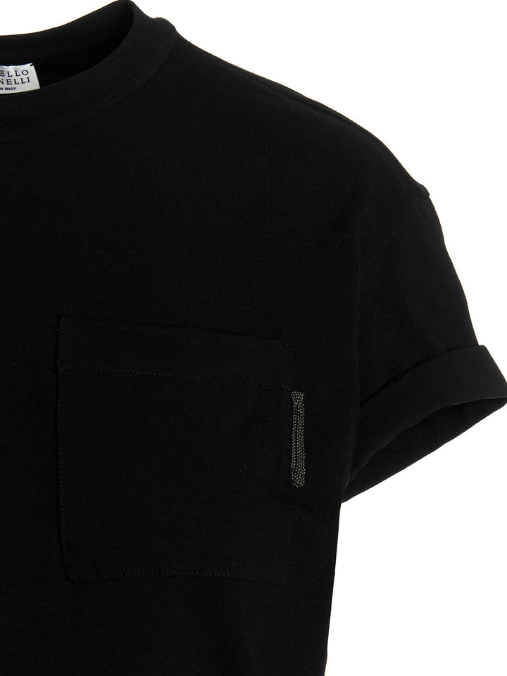 Chest Pockt Crewneck T-Shirt Black