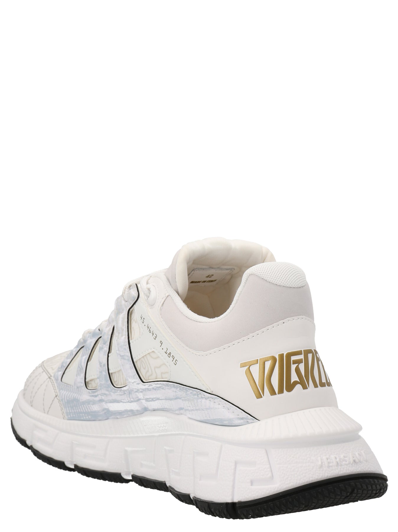 Shop Versace 'trigreca' Sneakers In White