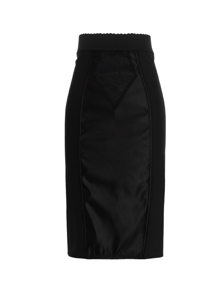 Satin midi skirt