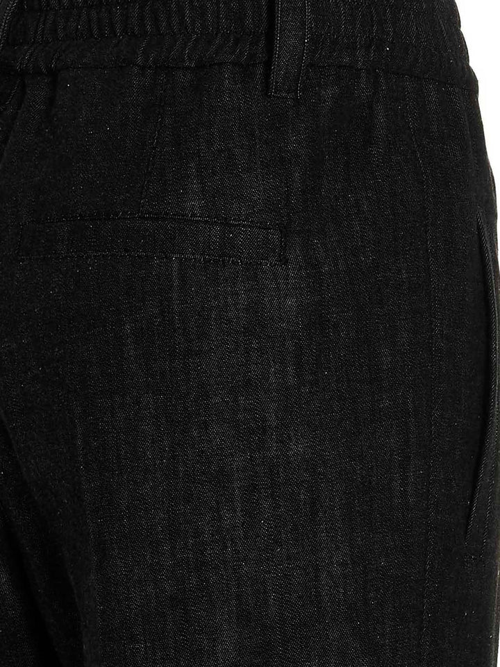 Elasticized Waist Jeans Black