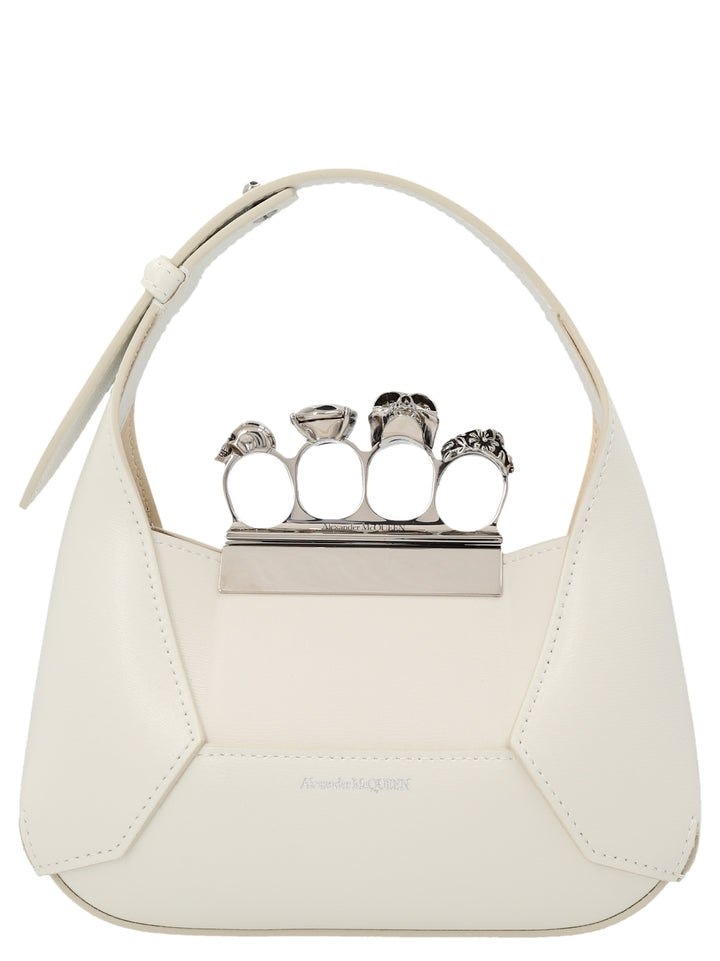 The Jewelled Hobo Mini Hand Bags White